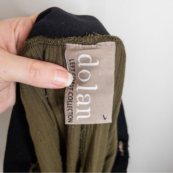 Anthropologie Dolan Womens Olive Green Wide Leg Pull On Pants Size Large Flaw - Picture 12 of 13